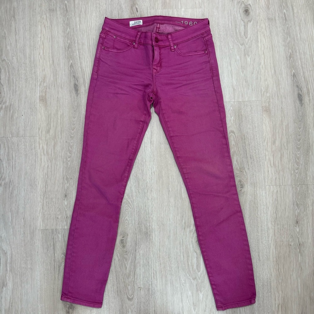 gap purple pink fuchsia skinny leg denim jeans pants bottom